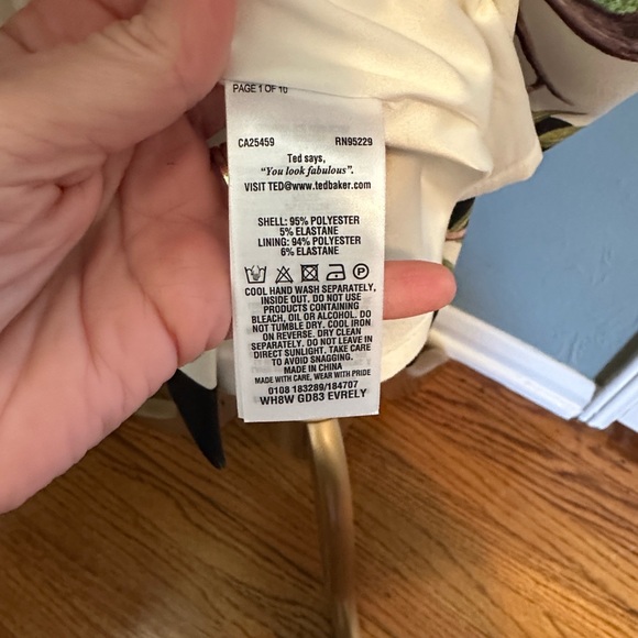 Ted Baker London Ivory Midi Dress with Bird Motif - Picture 11 of 11